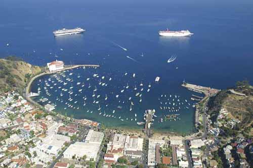 Aerial Phograph of Avalon Bay on Catalina Island