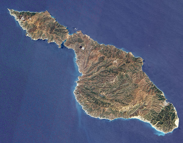 Satelitte Photo of Catalina Island