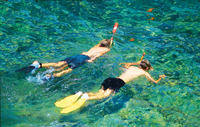 Two Young Girls Snorkeling